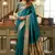 Teal blue woven paithani silk saree with blouse