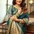 Teal blue woven paithani silk saree with blouse