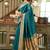 Teal blue woven paithani silk saree with blouse