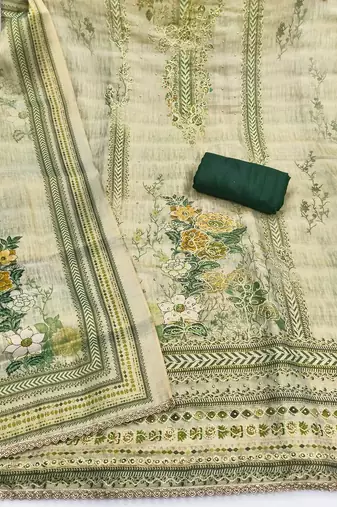 Green color ethnic partywear salwar kameez for ceremonial looks