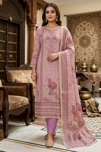 Purple color ethnic partywear salwar kameez for ceremonial looks