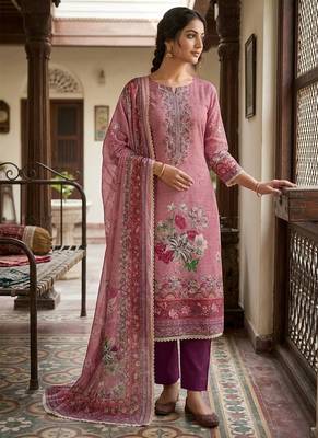 Purple color ethnic partywear salwar kameez for ceremonial looks 1