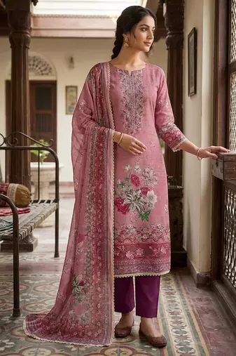 Purple color ethnic partywear salwar kameez for ceremonial looks