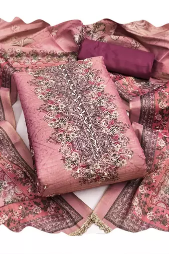 Purple color ethnic partywear salwar kameez for ceremonial looks