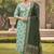 Sea green color beautiful printed with hand work cotton silk fabric salwar kameez