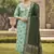 sea green cotton silk salwar kameez with designer printed look