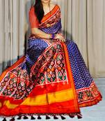 Purple Color Lagadi Patta and weaved zari border Work Silk Patola Saree