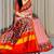 Red Color Lagadi Patta and weaved zari border Work Silk Patola Saree