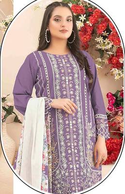 Purple color cotton fabric beautiful and stylish ceremonial salwar suit 2