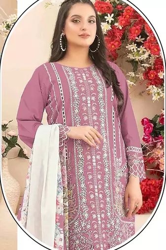 Pink color cotton fabric beautiful and stylish ceremonial salwar suit