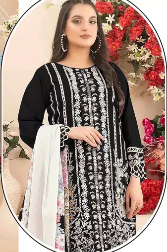 Black color cotton fabric beautiful and stylish ceremonial salwar suit