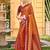 Rich and ethnic looking rust color woven soft silk saree