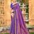 Rich and ethnic looking purple color woven soft silk saree