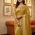 Mustard color tissue silk fabric designer ceremonial saree
