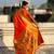 Orange color paithani silk fabric beautiful traditional rich saree