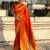 Orange color paithani silk fabric beautiful traditional rich saree