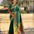 Rama color paithani silk fabric beautiful traditional rich saree