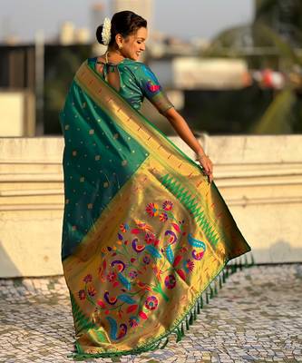Rama paithani silk blend traditional rich saree 2