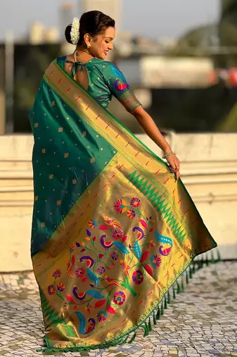 Rama paithani silk blend traditional rich saree