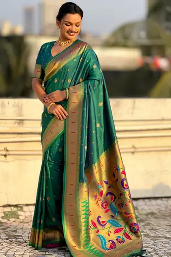 Rama paithani silk blend traditional rich saree