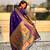 Violet color paithani silk fabric beautiful traditional rich saree