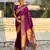 Wine color paithani silk fabric beautiful traditional rich saree