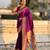 Wine color paithani silk fabric beautiful traditional rich saree