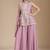 Lavender color star georgette party wear designer peplum sharara set