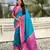 Sky blue color woven meenakari ikkat designer patola silk saree