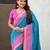 Sky blue color woven meenakari ikkat designer patola silk saree