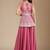 Pink color star georgette party wear designer peplum sharara set