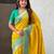 Yellow color woven meenakari ikkat designer patola silk saree