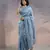 Blue rasberry silk fabric beautiful embroidered girlie saree