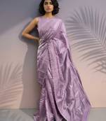 Mauve rasberry silk fabric beautiful embroidered girlie saree