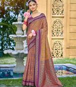 Purple color beautiful soft silk woven designer saree
