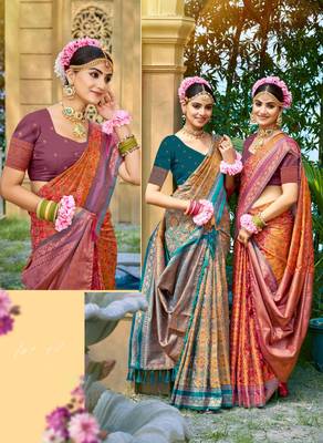 Wine soft silk blend woven saree 2