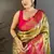 Golden Color Weaving  Zari Border art silk saree 