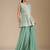 Teal color star georgette party wear designer peplum sharara set