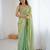 Green color stylish fendy satin silk fabric bollywood style saree