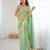 Green color stylish fendy satin silk fabric bollywood style saree
