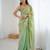 Green color stylish fendy satin silk fabric bollywood style saree