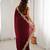 Maroon color stylish fendy satin silk fabric bollywood style saree