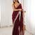 Maroon color stylish fendy satin silk fabric bollywood style saree