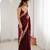 Maroon color stylish fendy satin silk fabric bollywood style saree