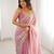 Pink color stylish fendy satin silk fabric bollywood style saree