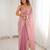 Pink color stylish fendy satin silk fabric bollywood style saree
