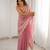 Pink color stylish fendy satin silk fabric bollywood style saree