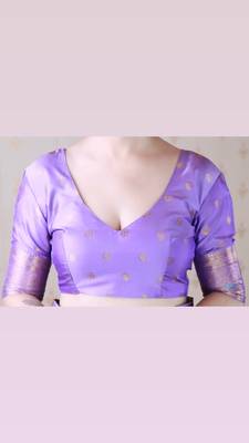 Lavender faux banarasi silk blend saree graceful traditional looks saree 5