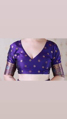 Voilet faux banarasi silk blend saree graceful traditional looks saree 5
