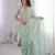 Olive embroidered silk blend saree